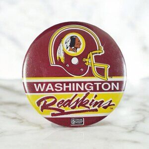 Washington Redskins Pinback Lapel Pin 3.5" Red Yellow‎ Vintage